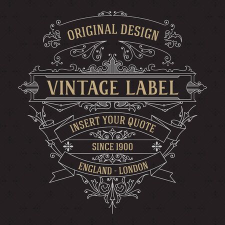 Old vintage card with floral ornament - vectorのイラスト素材