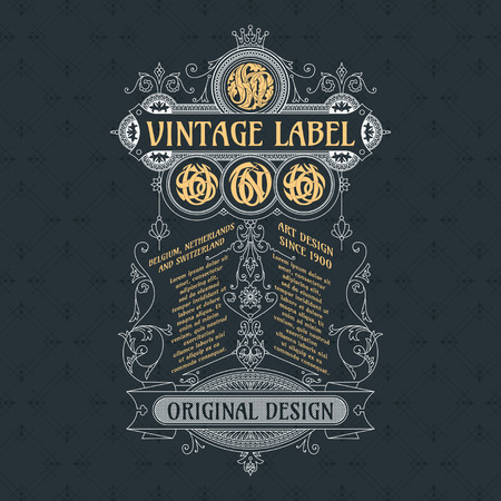 Old vintage card with floral ornament - vectorのイラスト素材