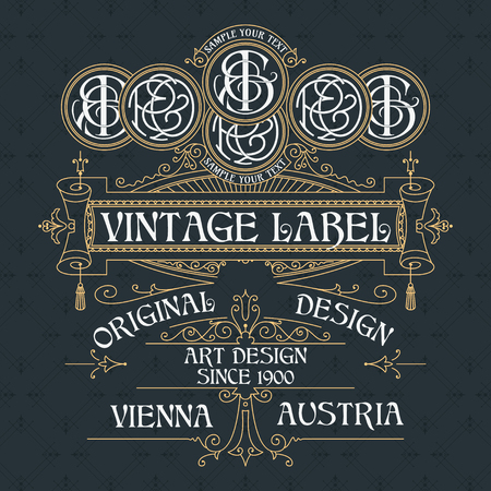 Old vintage card with floral ornament - vectorのイラスト素材