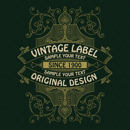 Old vintage card with floral ornament - vectorのイラスト素材