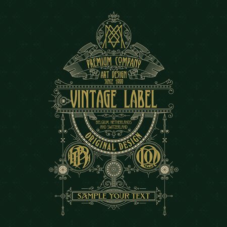 Old vintage card with floral ornament - vectorのイラスト素材