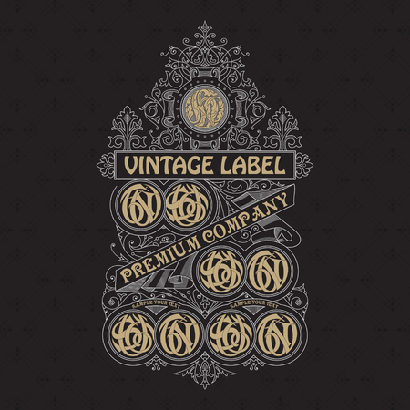 Old vintage card with floral ornament - vectorのイラスト素材