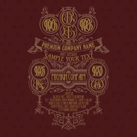 Old vintage card with floral ornament - vectorのイラスト素材