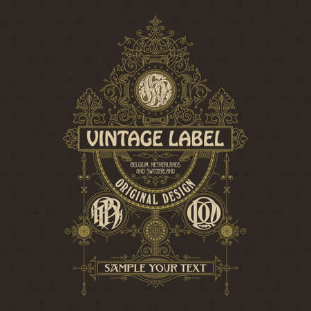 Old vintage card with floral ornament - vectorのイラスト素材