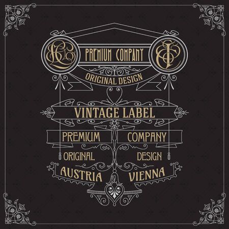 Old vintage card with floral ornament - vectorのイラスト素材