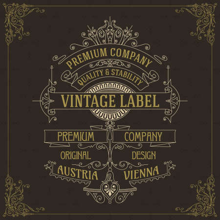 Old vintage card with floral ornament - vectorのイラスト素材