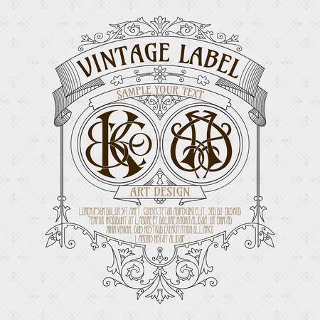 Old vintage card with floral ornament - vectorのイラスト素材