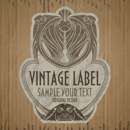 vector vintage items: label art nouveauのイラスト素材