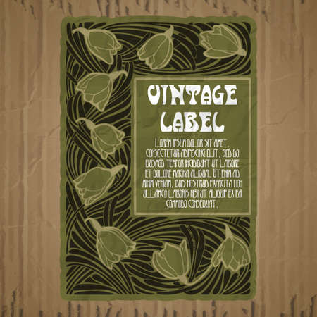 vector vintage items: label art nouveauのイラスト素材