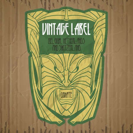 vector vintage items: label art nouveauのイラスト素材