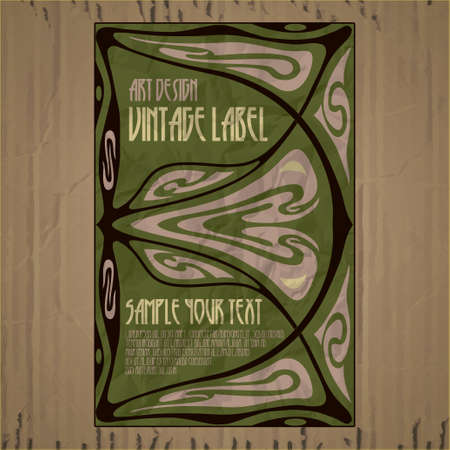 vector vintage items: label art nouveauのイラスト素材