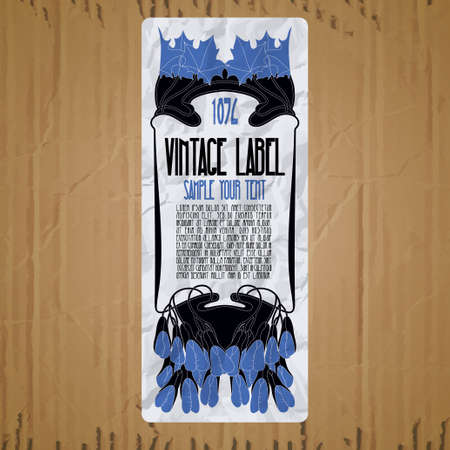 vector vintage items: label art nouveauのイラスト素材