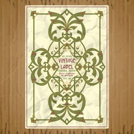 vector vintage items: label art nouveauのイラスト素材