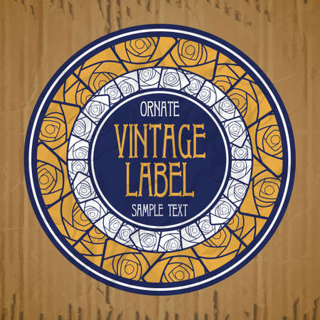 vector vintage items: label art nouveauのイラスト素材