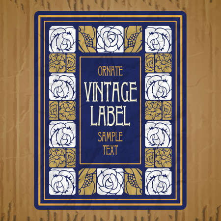 vector vintage items: label art nouveauのイラスト素材