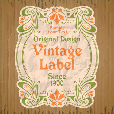 vector vintage items: label art nouveauのイラスト素材