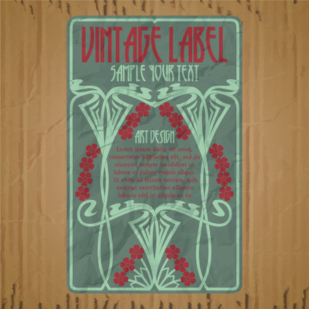 vector vintage items: label art nouveauのイラスト素材