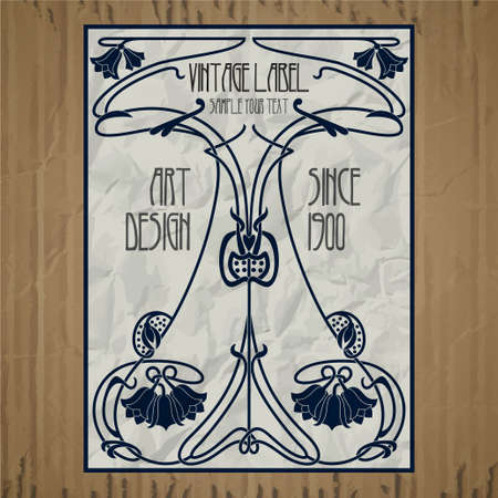 vector vintage items: label art nouveauのイラスト素材
