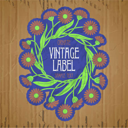 vector vintage items: label art nouveauのイラスト素材