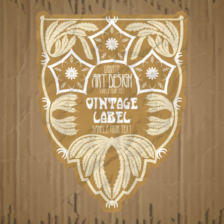 vector vintage items: label art nouveauのイラスト素材