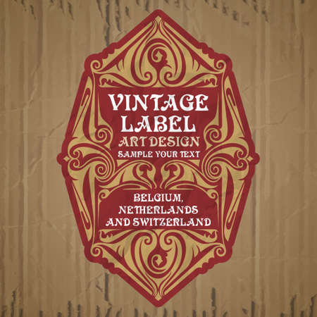 vector vintage items: label art nouveauのイラスト素材