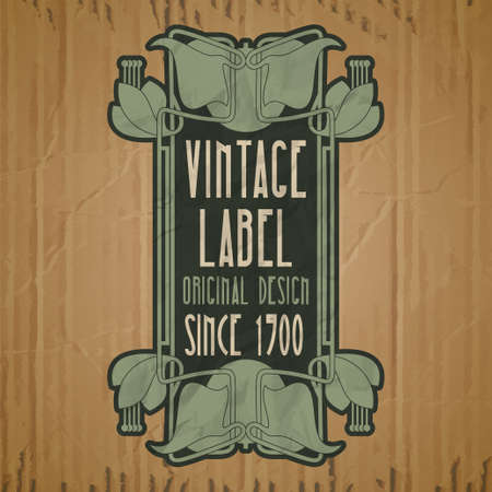 vector vintage items: label art nouveauのイラスト素材