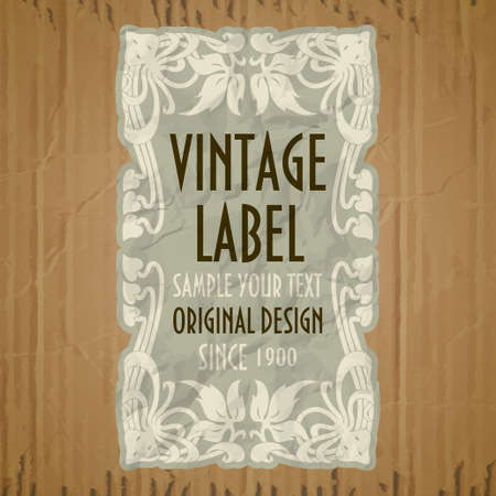 vector vintage items: label art nouveauのイラスト素材
