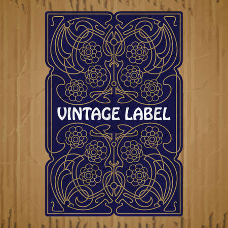 vector vintage items: label art nouveauのイラスト素材