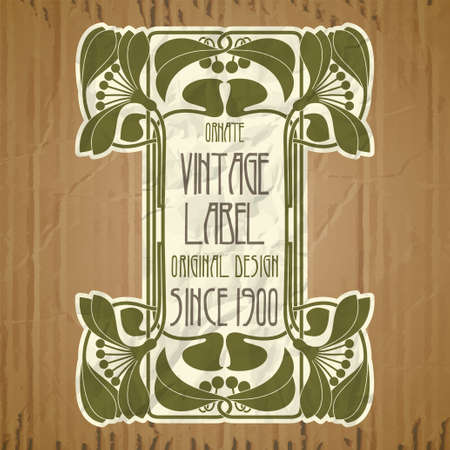 vector vintage items: label art nouveauのイラスト素材