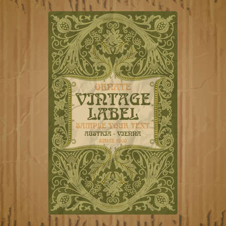 vector vintage items: label art nouveauのイラスト素材