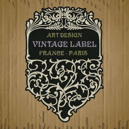 vector vintage items: label art nouveauのイラスト素材