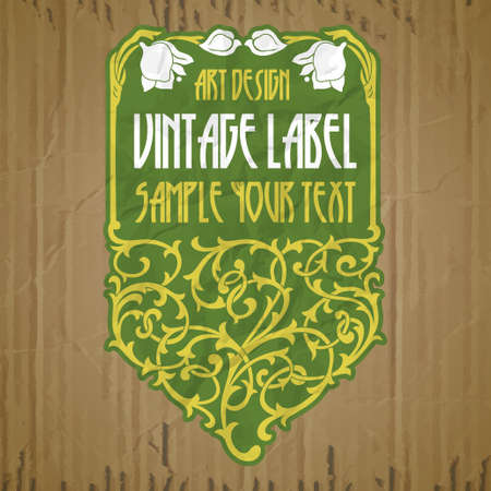 vector vintage items: label art nouveauのイラスト素材
