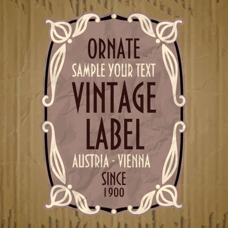 vector vintage items: label art nouveauのイラスト素材