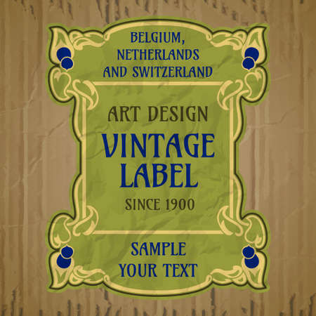 vector vintage items: label art nouveauのイラスト素材