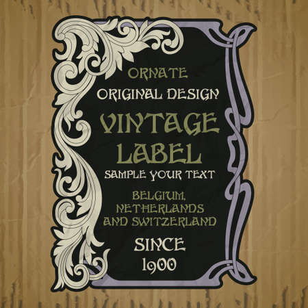 vector vintage items: label art nouveauのイラスト素材
