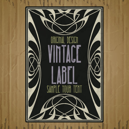 vector vintage items: label art nouveauのイラスト素材