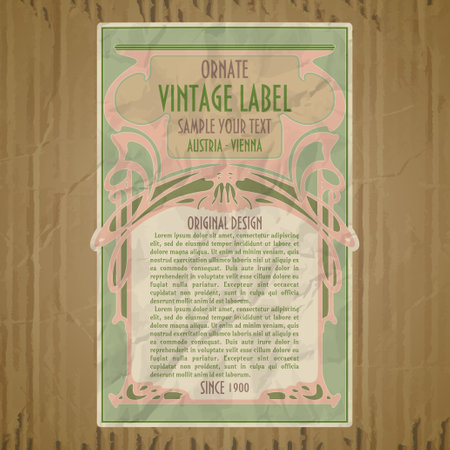 vector vintage items: label art nouveauのイラスト素材
