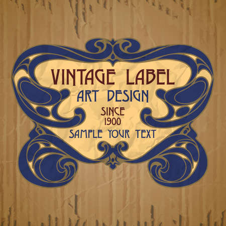 vector vintage items: label art nouveauのイラスト素材