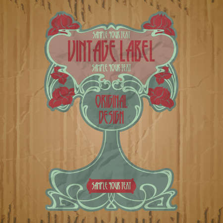 vector vintage items: label art nouveauのイラスト素材