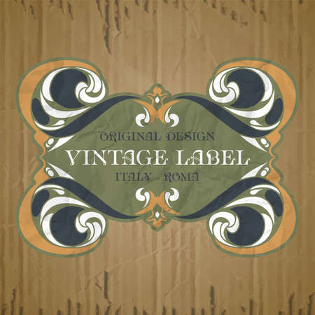 vector vintage items: label art nouveauのイラスト素材