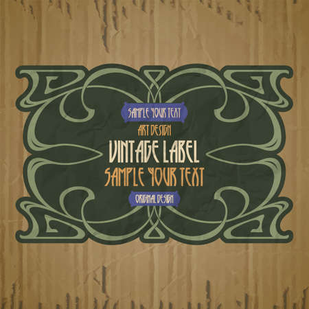 vector vintage items: label art nouveauのイラスト素材