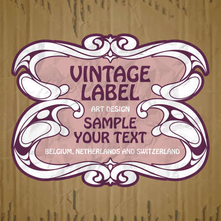 vector vintage items: label art nouveauのイラスト素材