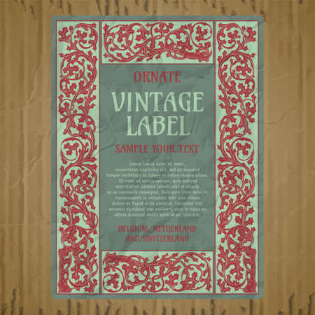 vector vintage items: label art nouveauのイラスト素材