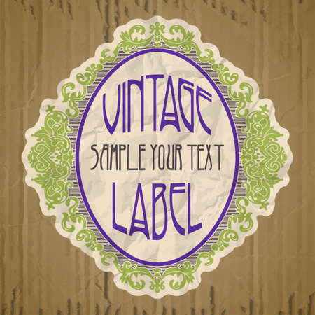 vector vintage items: label art nouveauのイラスト素材