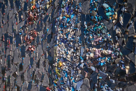 Mosaic stone wall of coloursの写真素材