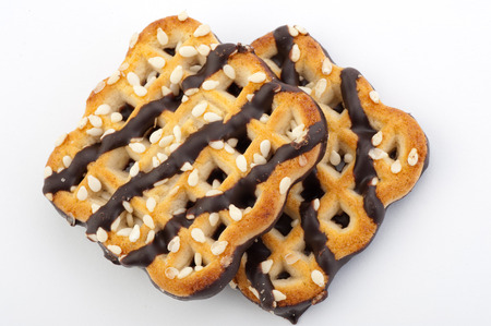 Cookies with chocolateの写真素材