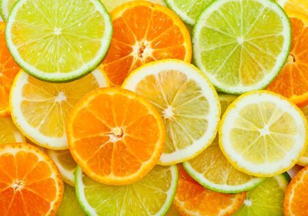 Mixed citrus fruitの写真素材