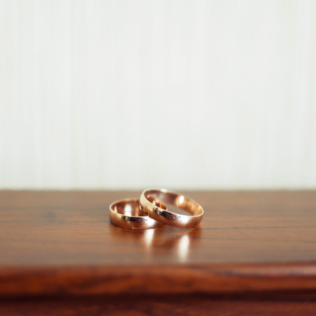 Two wedding ringsの写真素材