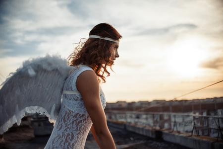 Sweet angel girlの写真素材