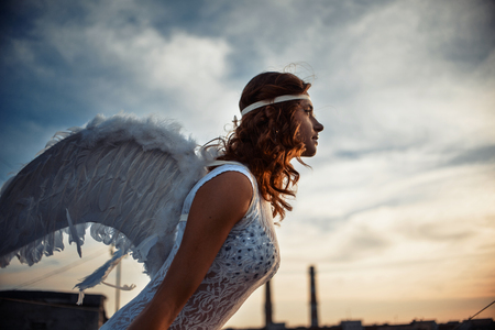 Sweet angel girlの写真素材